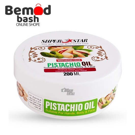کرم مرطوب کننده سوپر استار مدل روغن پسته حجم 200 میلی لیتر